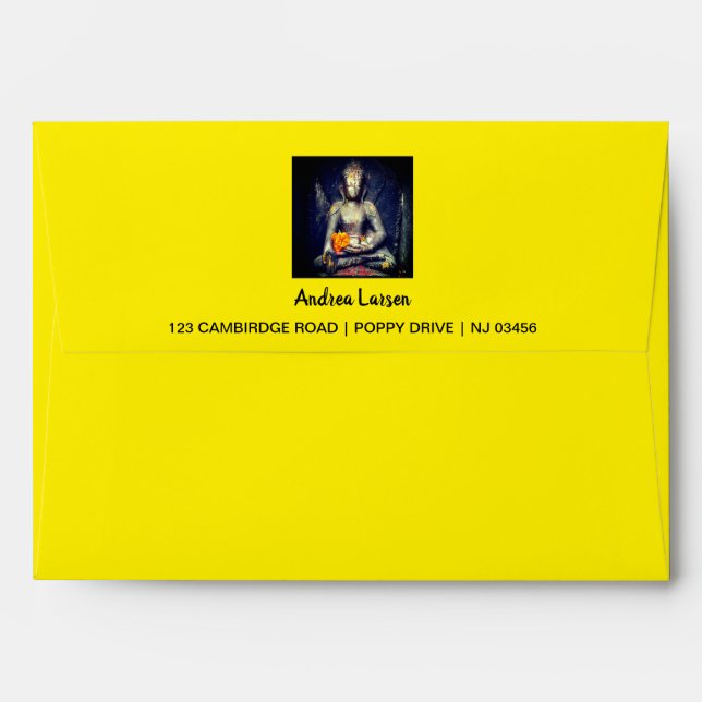 Buddha Shakyamuni, Flower & Dharma - Himalayas Envelope (Back (Top Flap))