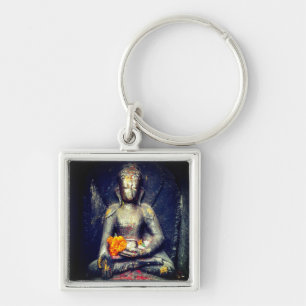 Buddha Shakyamuni, Flower, Himalayas - Nepal Key Ring