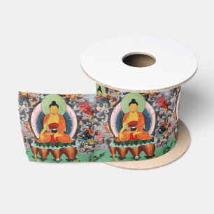 Buddha Shakyamuni Ribbon, large, Tibet / Nepal Satin Ribbon