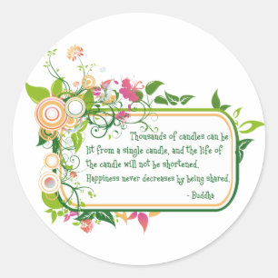 Buddha Single Candle Quote Classic Round Sticker