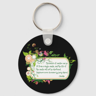 Buddha Single Candle Quote Key Ring