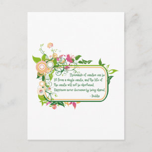 Buddha Single Candle Quote Postcard