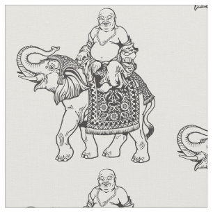Buddha sitting on elephant fabric