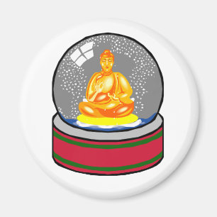 Buddha Snow Globe Magnet