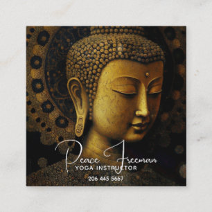 Buddha, Spiritual Meditation Square Business Card