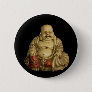 Buddha Statue 6 Cm Round Badge