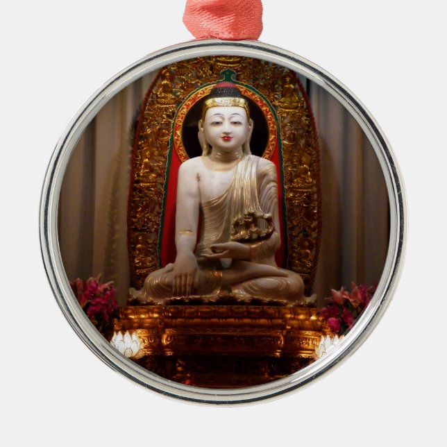 Buddha Statue  Lotus position Tibetan Metal Tree Decoration (Front)