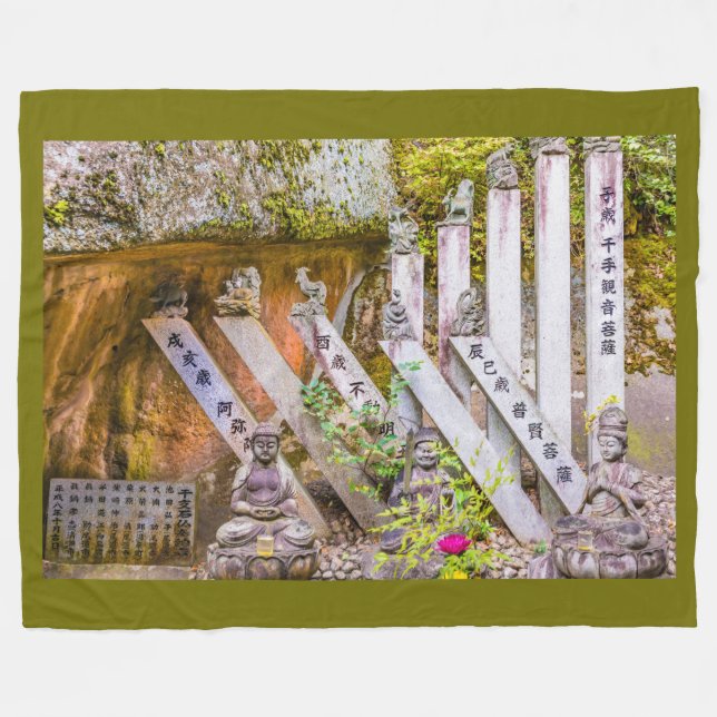 Buddha statues at Senko-ji temple Fleece Blanket (Front (Horizontal))