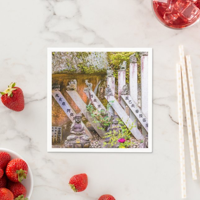 Buddha statues at Senko-ji temple Napkin (Insitu)