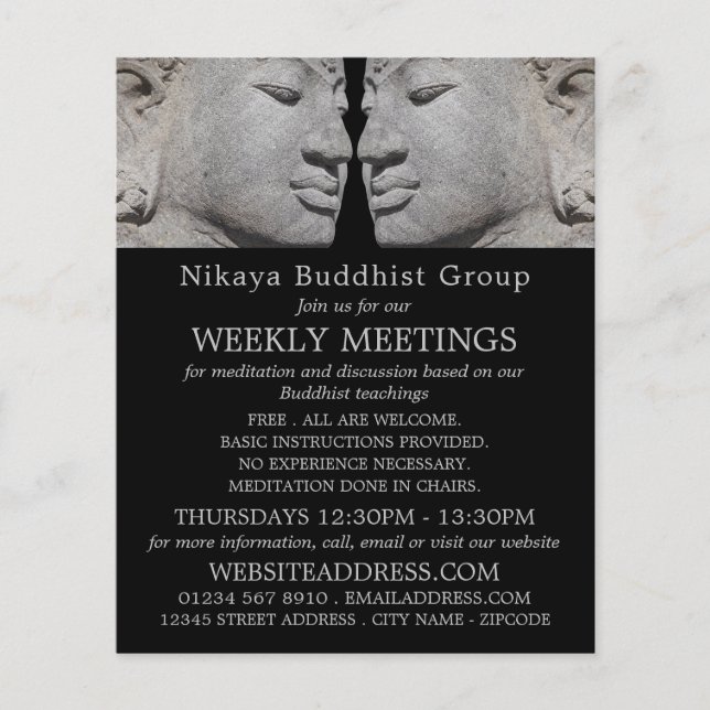 Buddha Statues, Buddhist Group Advertising Flyer (Front)