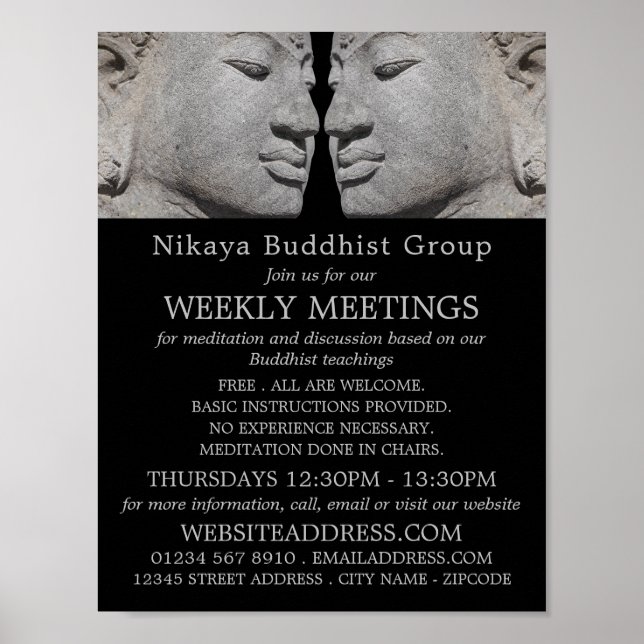 Buddha Statues, Buddhist Group Advertising Poster (Front)