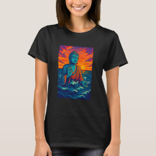 Buddha Sunset Art, Spiritual Ocean Meditation Mind T-Shirt