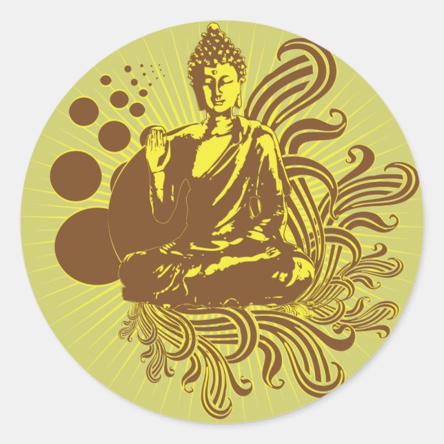 Buddha Swirls Sticker (Front)