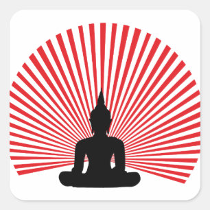 Buddha tha square sticker