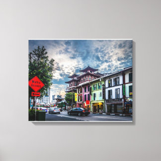 Buddha tooth temple in Chinatown, Singapore Canvas Print
