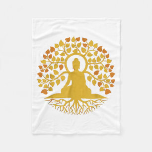 Buddha Tree of Life Meditation Roots Asian Fleece Blanket