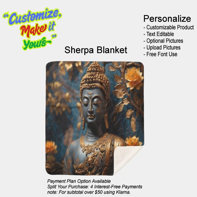 Buddha Ultra Soft Sherpa Blanket (Buddha Ultra Cozy Sherpa Blanket. Size Medium.)