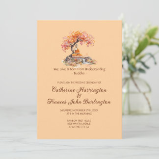 Buddha Under A Tree Buddhist Wedding Ceremony Invitation