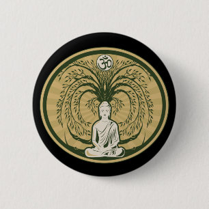 Buddha Under the Bodhi Tree 6 Cm Round Badge