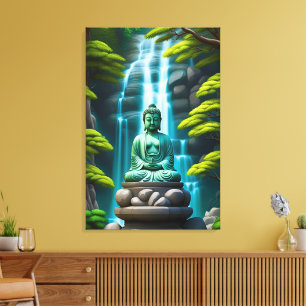 Buddha Waterfall Canvas Print
