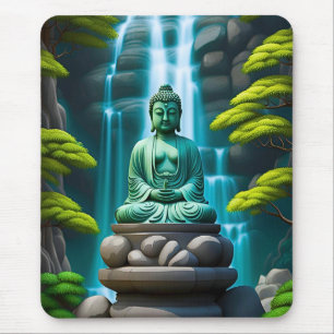 Buddha Waterfall Mouse Pad
