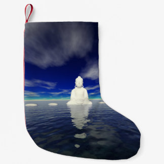 buddha white and steps small christmas stocking