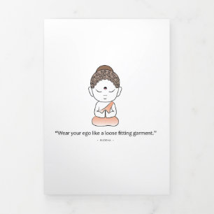 Buddha With A Wise Saying Tri-Fold Holiday Card