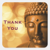 Buddha with Golden Bokeh Background Thank You