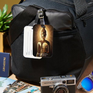 Buddha with lotus flower luggage tag