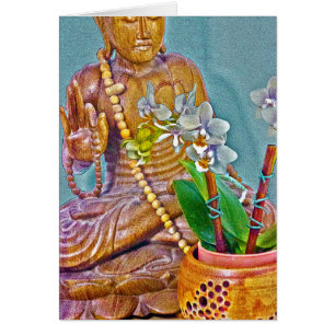 Buddha with White Orchids