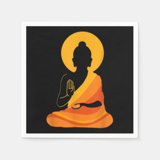 Buddha YingYang Zen Yoga, Relax, Enjoy Life Napkin