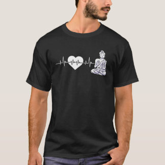 Buddha Yoga Heartbeat Hinduism Meditation Wisdom S T-Shirt