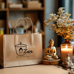 Buddha Zen Candle Small Business, Custom Large  Rubber Stamp