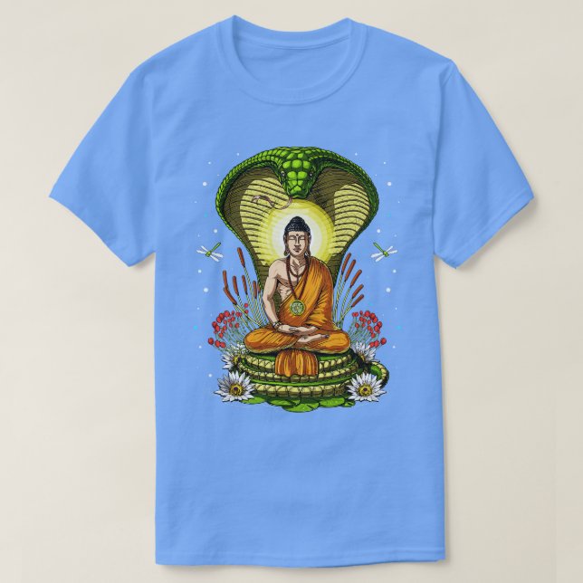 Buddha Zen Cobra Meditation T-Shirt (Design Front)