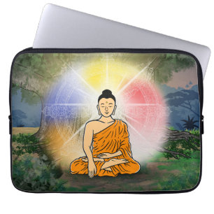Buddha's Enlightenment Dharma Wheel Laptop Sleeve