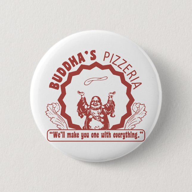 Buddha's Pizzeria 6 Cm Round Badge (Front)