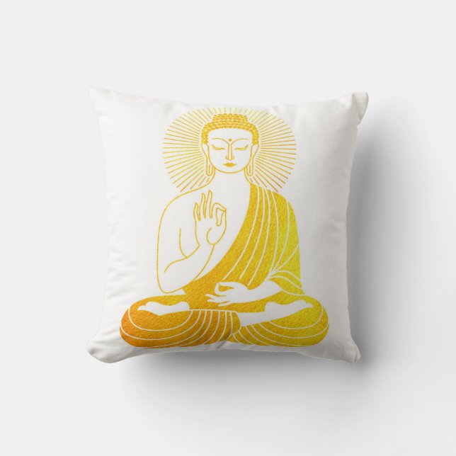 BuddhaToday V4 Peace Pillow #1 - Sunrise Buddha (Front)