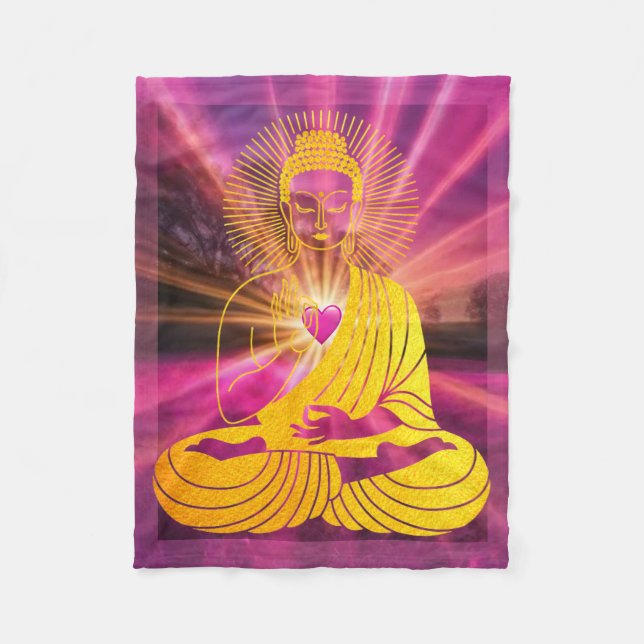 BuddhaTodayV4 #1 Cosy Buddha Fleece Blanket (Front)