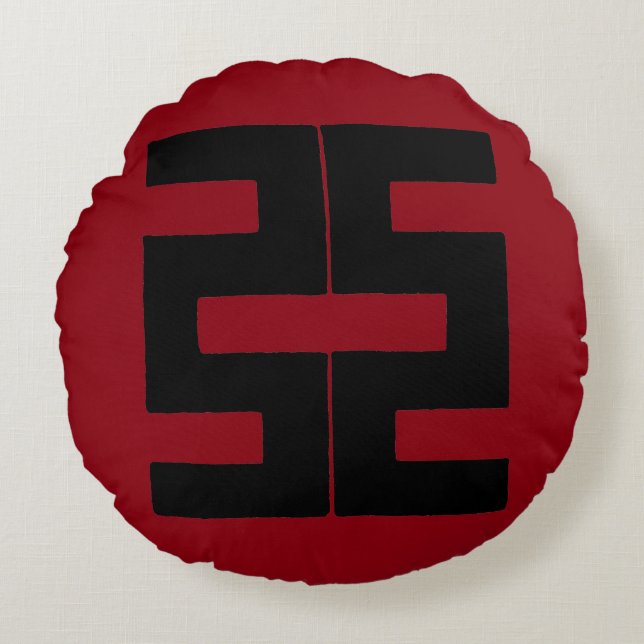 Buddhism: Double Axe Round Cushion (Front)