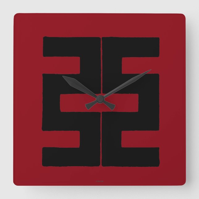 Buddhism: Double Axe Square Wall Clock (Front)
