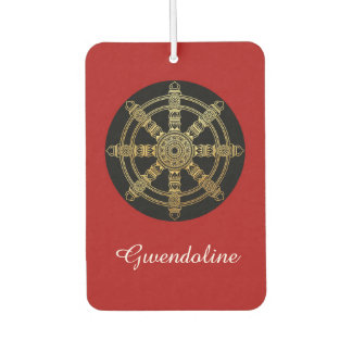 Buddhism Golden Dharma Wheel Personalized Car Air Freshener
