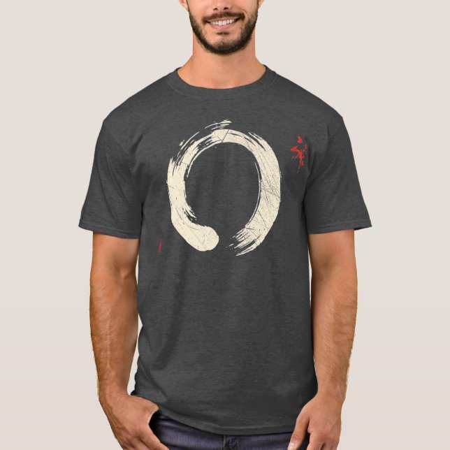 Buddhism Meditation Yoga Bonsai Zen Enso Circle T-Shirt (Front)