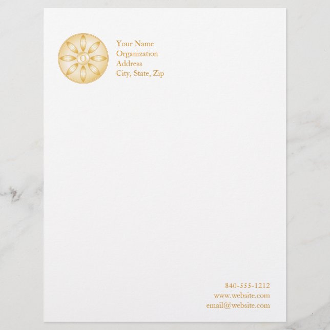 Buddhism Symbol Letterhead Design (Front)