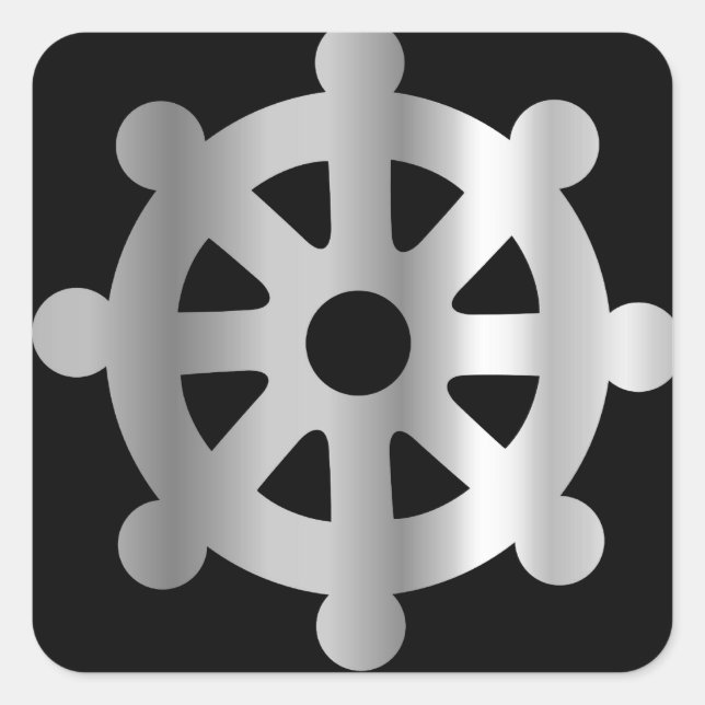 buddhism wheel of dharma.jpg square sticker (Front)