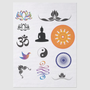 Buddhist and Mindfulness Symbols Tissue Paper