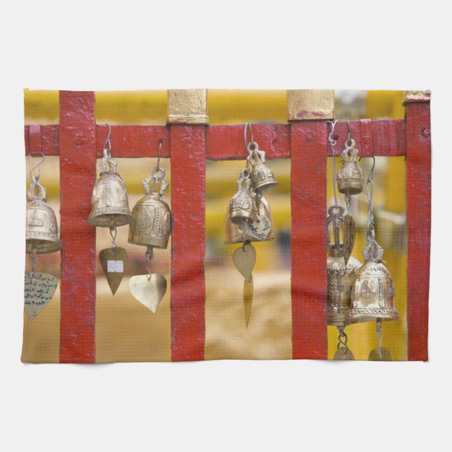 Buddhist Bells at Doi Suthep Temple Tea Towel (Horizontal)