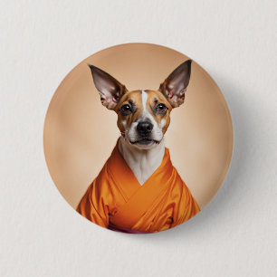 Buddhist Brazilian Terrier 6 Cm Round Badge