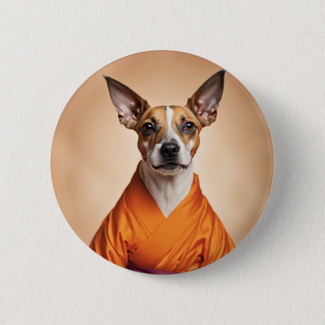 Buddhist Brazilian Terrier 6 Cm Round Badge (Front)