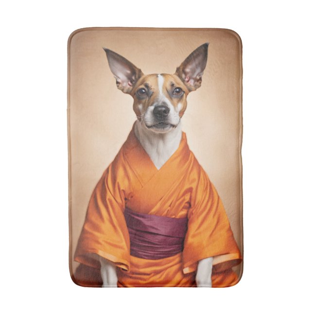 Buddhist Brazilian Terrier Bath Mat (Front Vertical)
