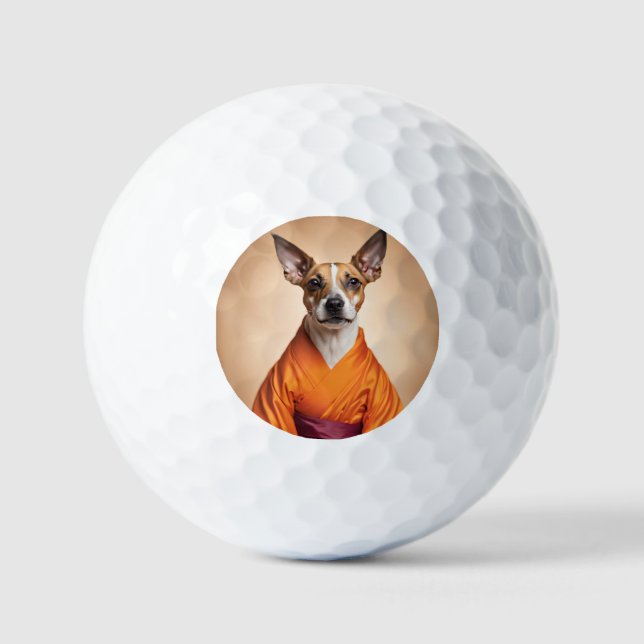 Buddhist Brazilian Terrier Golf Balls (Front)